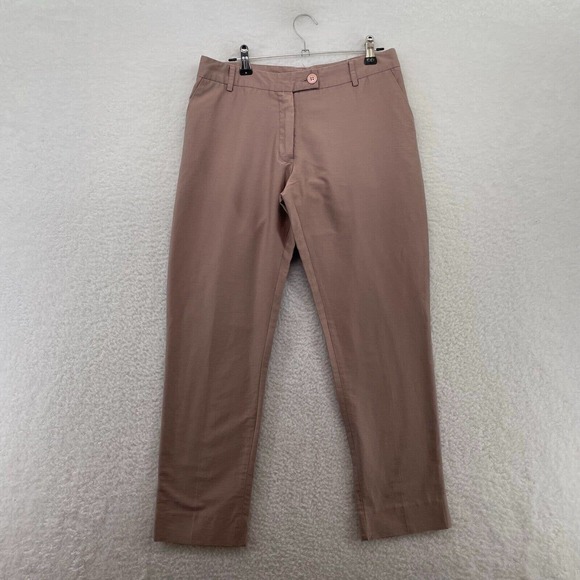 Nuovo Borgo Womens Pants size 40 Cropped Flat Front Chino Skinny Pink rust light - Picture 1 of 9